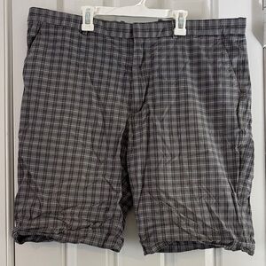 Perry Ellis Black and Gray Checkered Men's Shorts